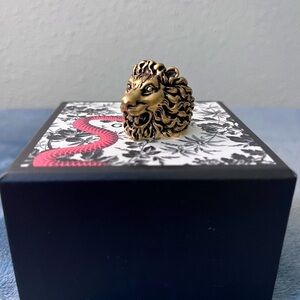 BRAND NEW Classic Gucci Lion Head Bronze Ring Size 25 (US 11)